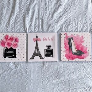 (3-Piece) Paris Themed Canvas Wall Art Set